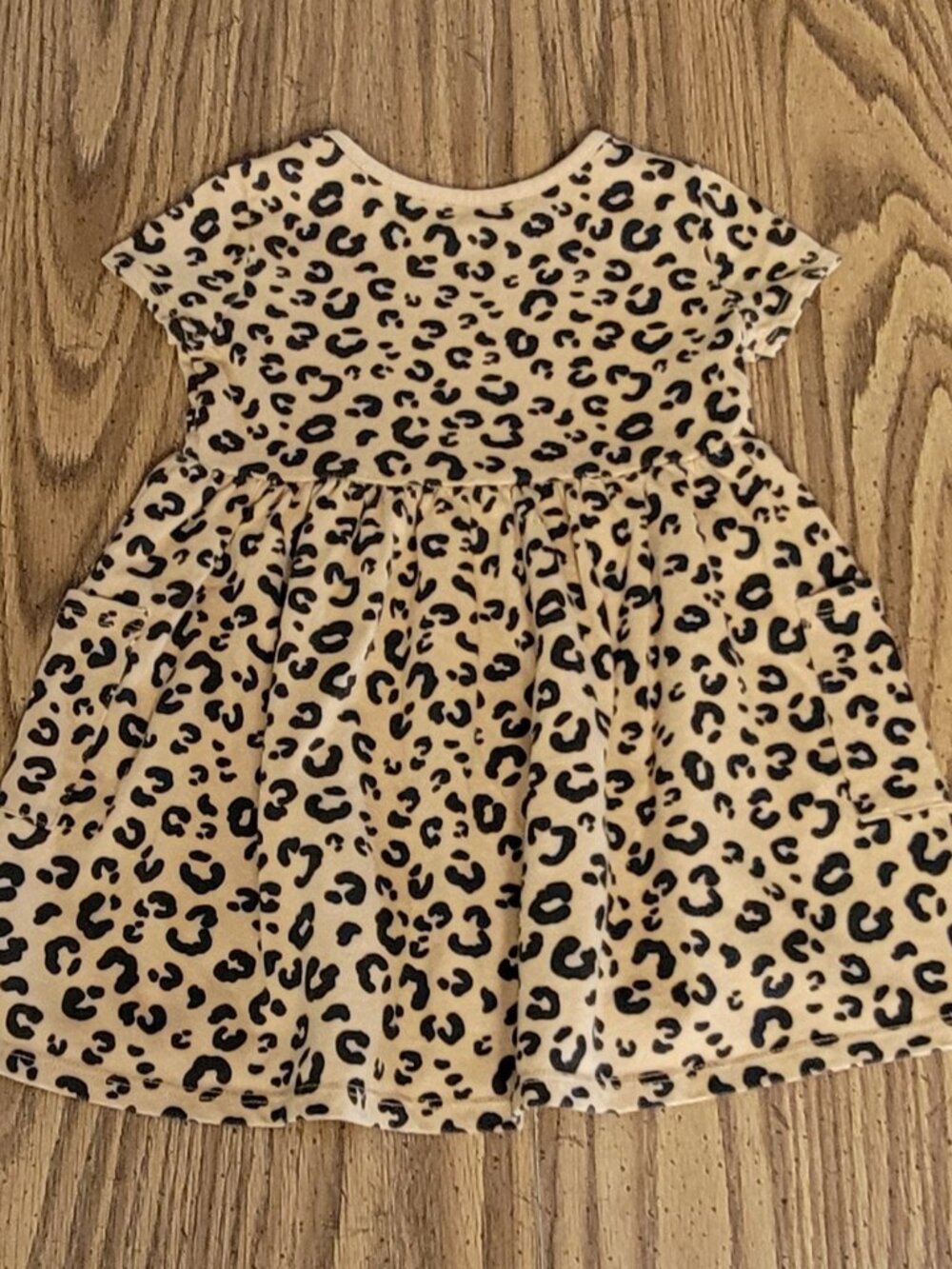 Girls 3T Leopard Print Dress Short Sleeve Toddler Casual - Picture 2 of 4